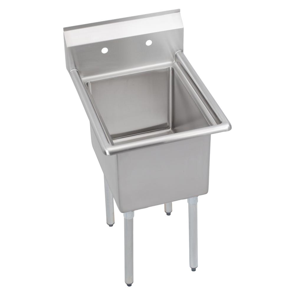 Elkay 1 Comp. Sink, 23X24 OA, 18X18X12 B, No DBs, 16/300 SS, NSF
