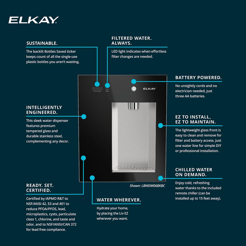 Elkay Liv EZ LBWDM06BKBC | Built-In Filtered & Chilled Water