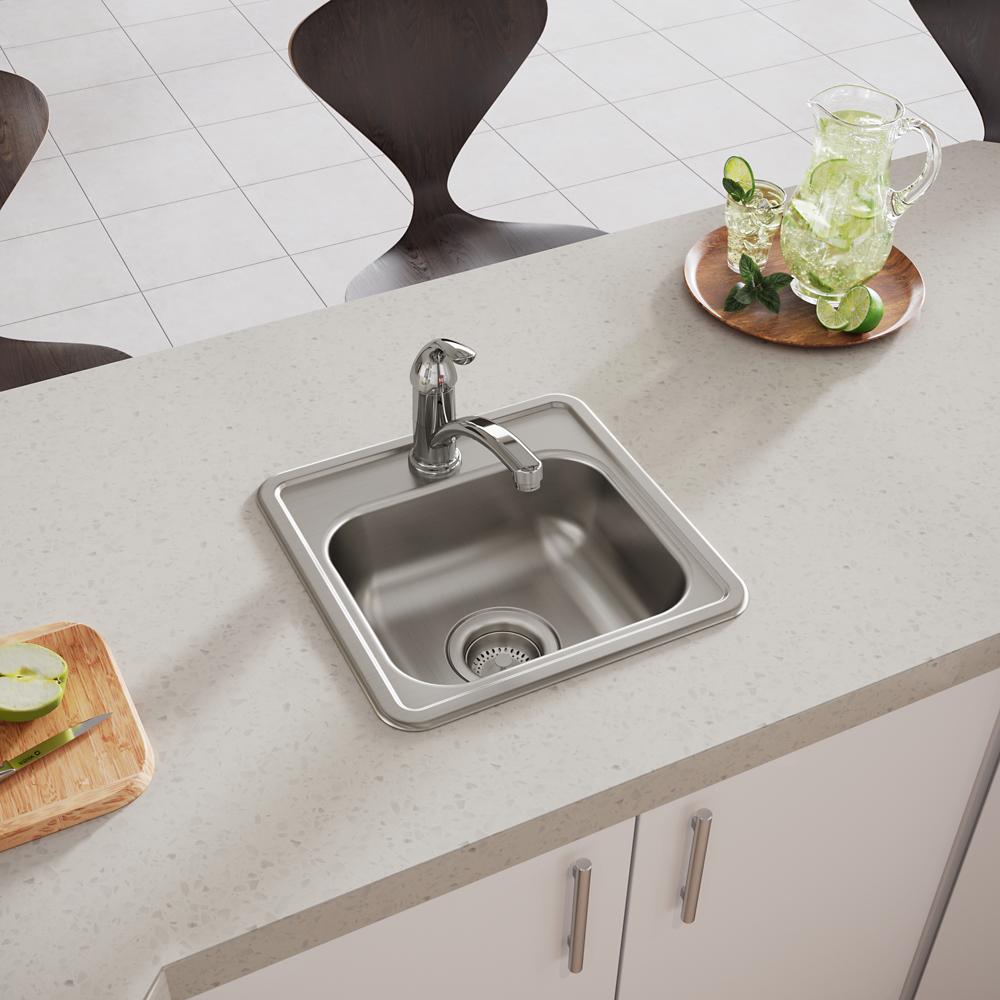 Dayton Stainless Steel 15 x 15 x 5.2 Single Bowl Drop-in Bar Sink
