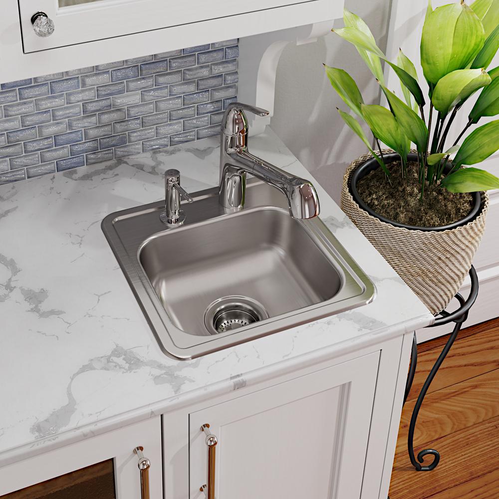 Dayton Stainless Steel 15 x 15 x 5.2 Single Bowl Drop-in Bar Sink