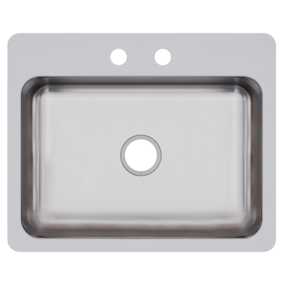 Dayton Stainless Steel 27 x 22 x 8 Single Bowl Dual Mount Sink | Elkay