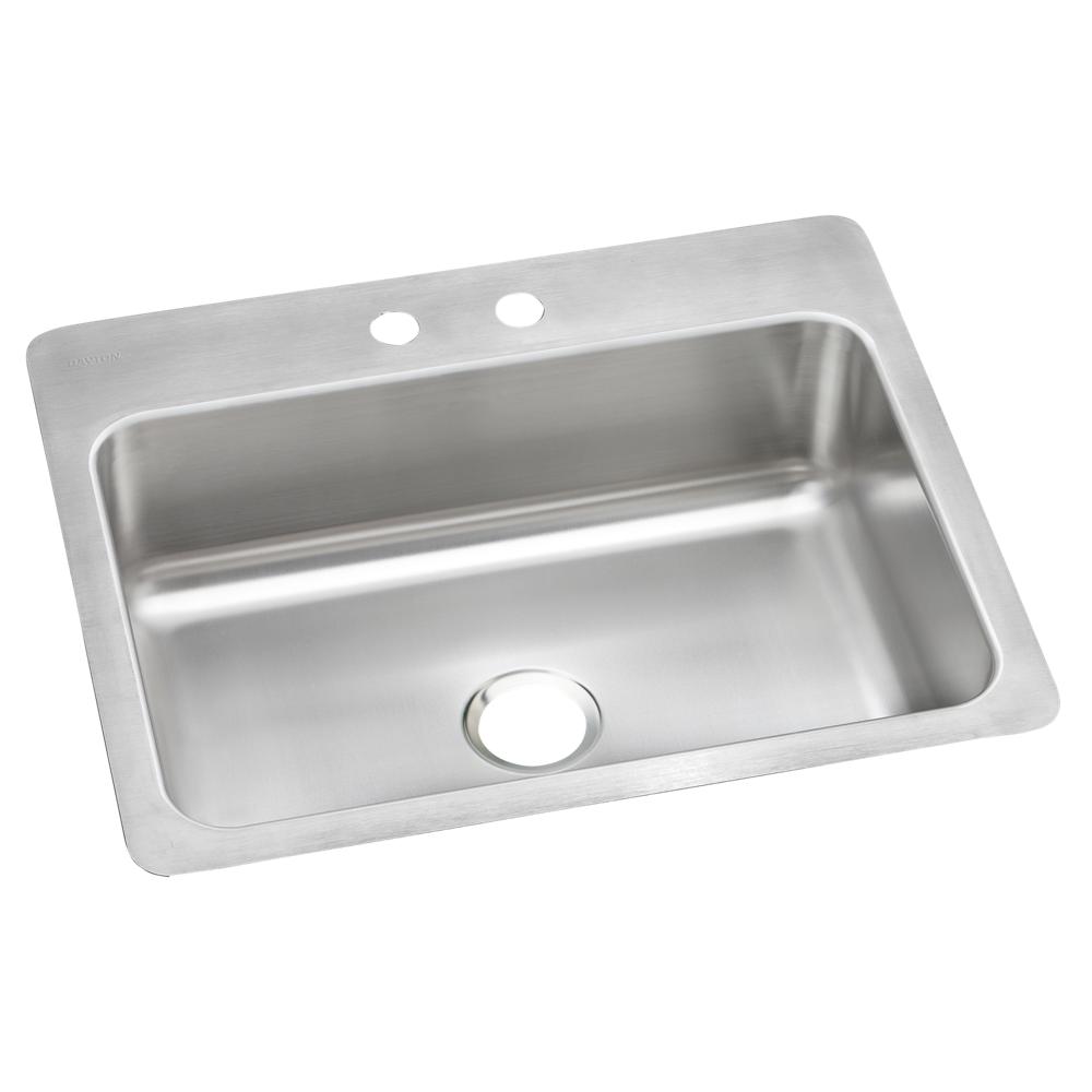 Dayton Stainless Steel 27 x 22 x 8 Single Bowl Dual Mount Sink | Elkay