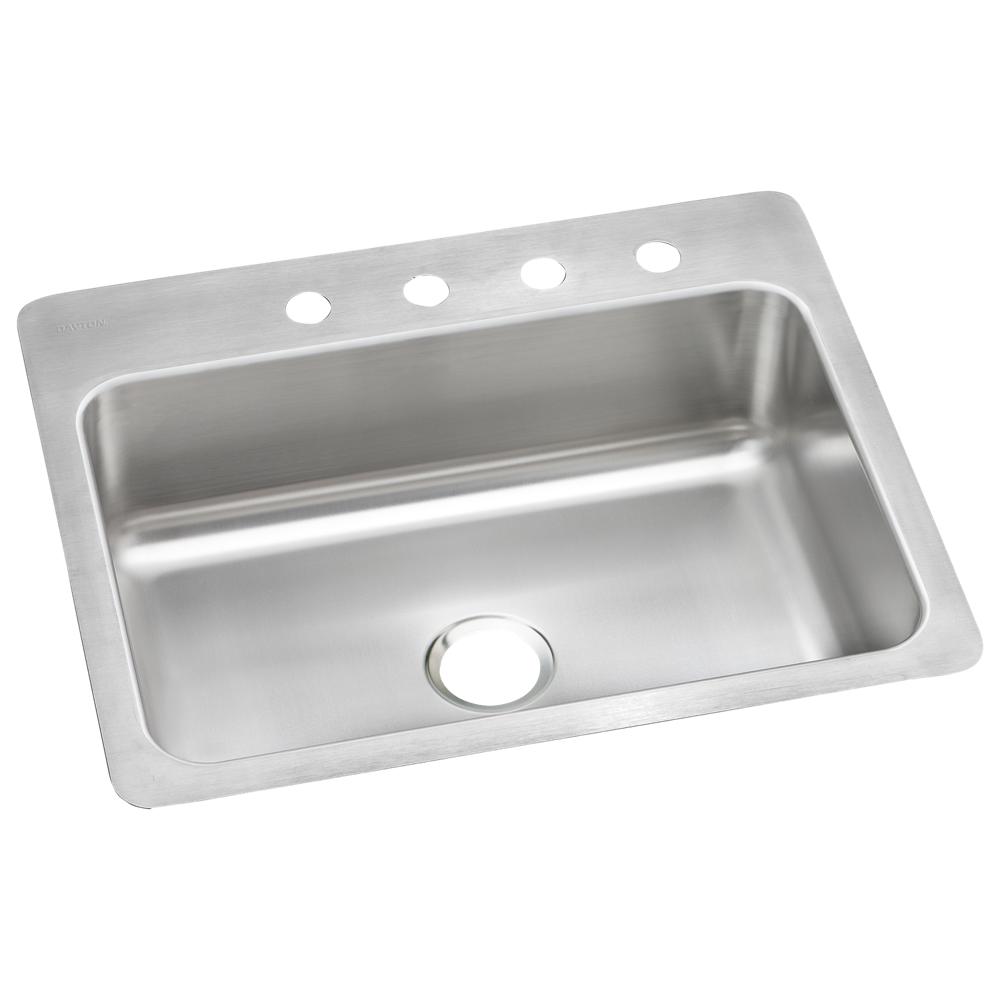 Dayton Stainless Steel 27 x 22 x 8 Single Bowl Dual Mount Sink | Elkay