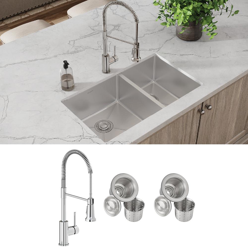 Elkay ECTRU32179RTFCC 60/40 Double-Bowl Undermount Sink Kit | Elkay
