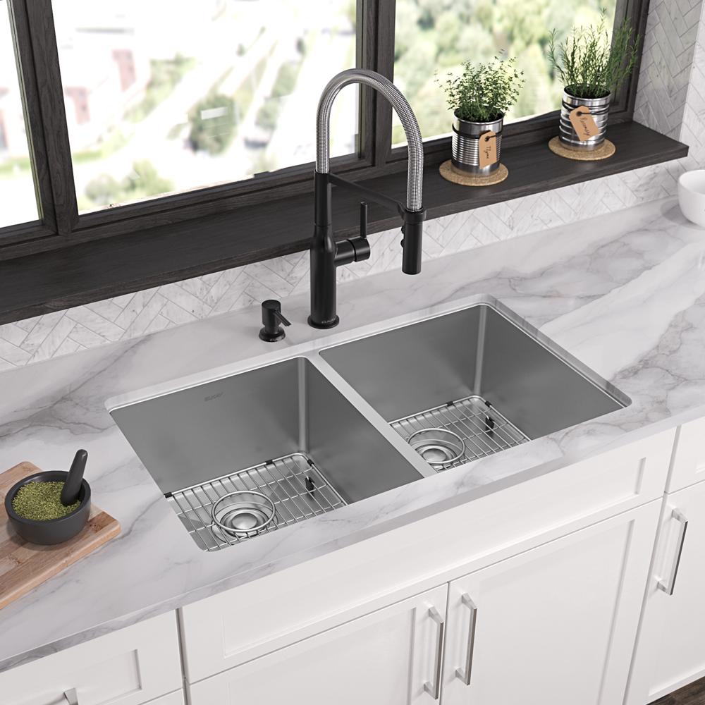 Elkay SS 33 x 22 x 9 Equal Double Dual Mount Sink Kit | Elkay