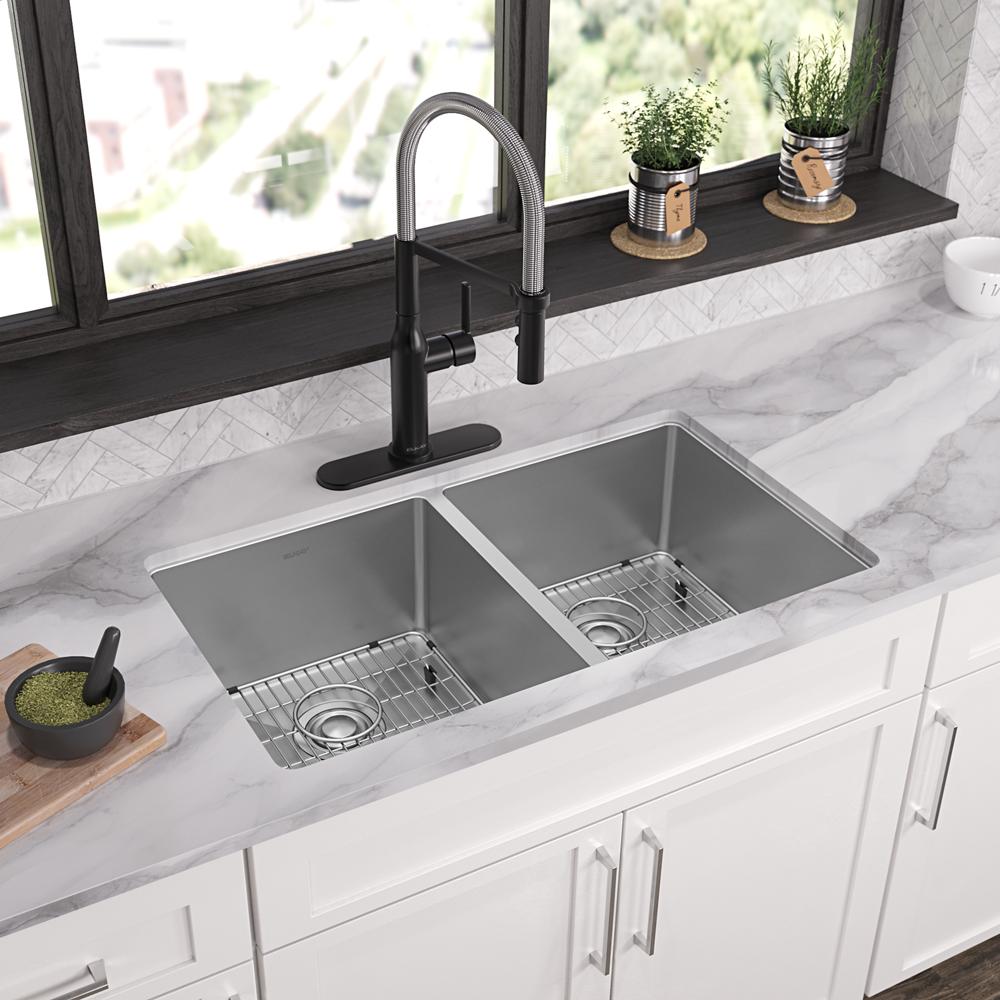 Elkay SS 33 x 22 x 9 Equal Double Dual Mount Sink Kit | Elkay