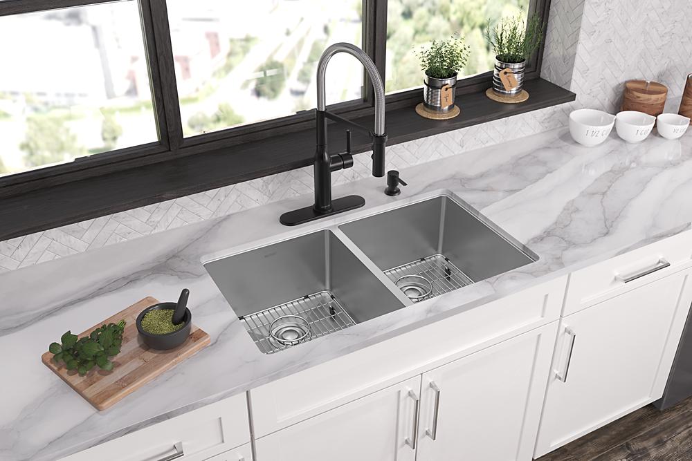 Elkay SS 33 x 22 x 9 Equal Double Dual Mount Sink Kit | Elkay