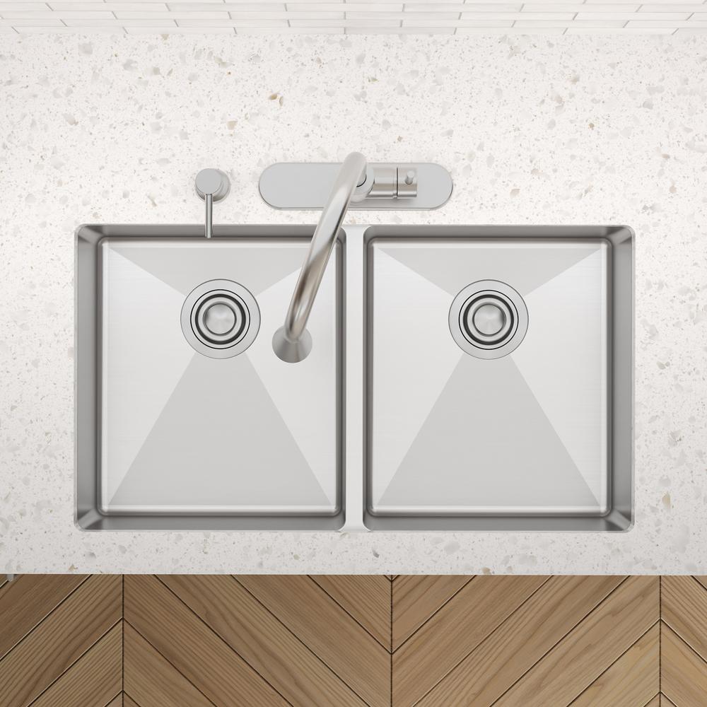 Elkay SS 33 x 22 x 6 Equal Double Dual Mount ADA Sink | Elkay