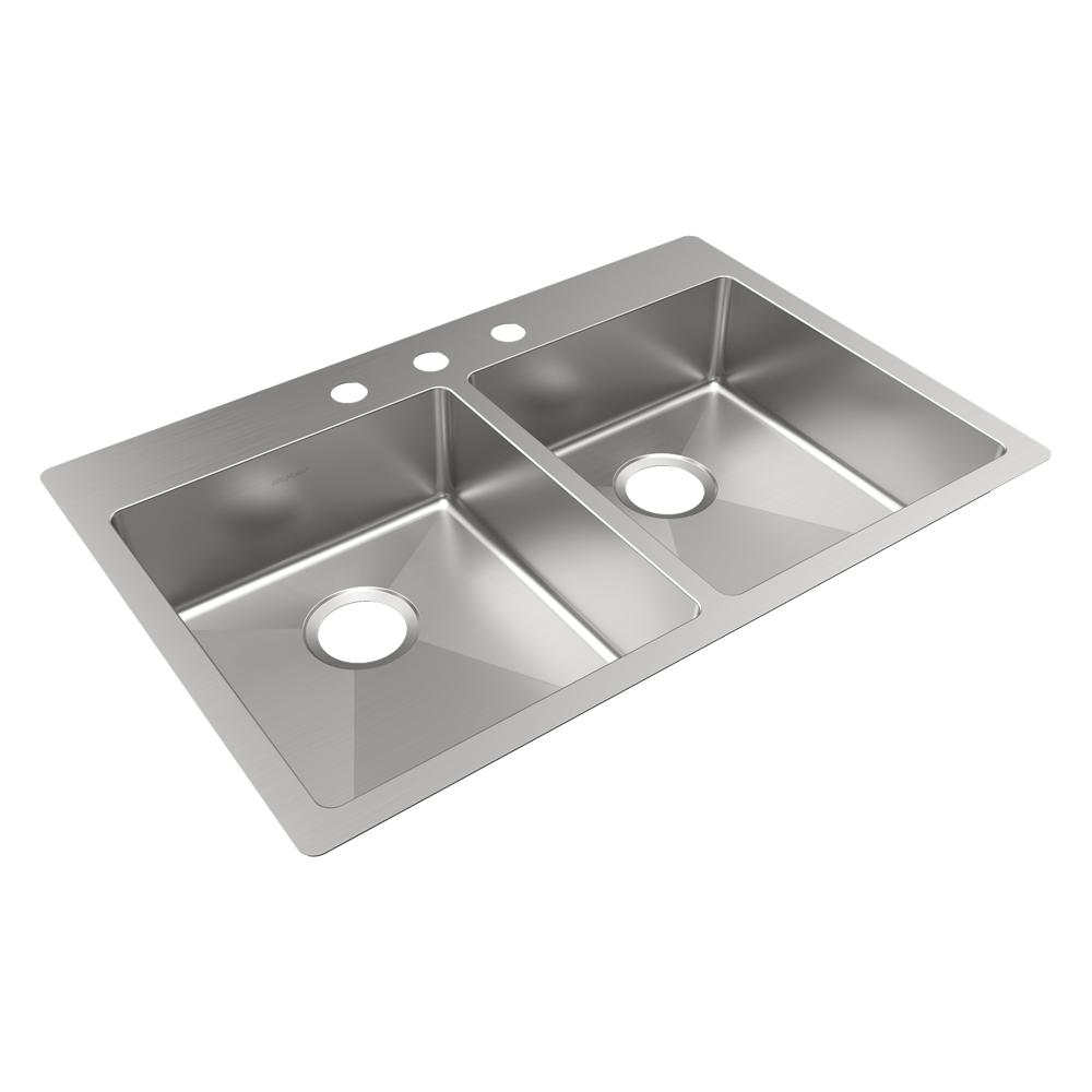 エクセルシオール　パラドクサ！　標本！2 Elkay SS 33 x 22 x 6 Equal Double Dual Mount ADA Sink | Elkay