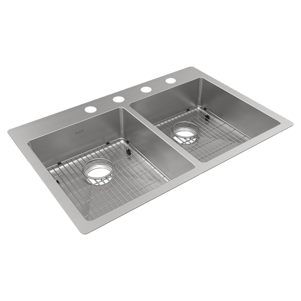 Elkay SS 33 x 22 x 6 Equal Double Dual Mount ADA Sink Kit | Elkay