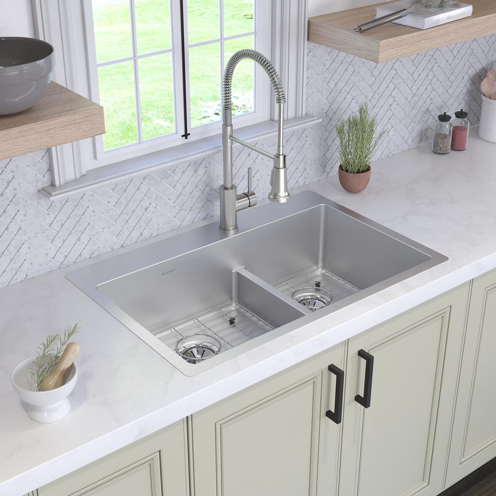 Ferguson Exclusive Elkay 33 x 22 x 9 SS Dbl Dual Sink Kit | Elkay