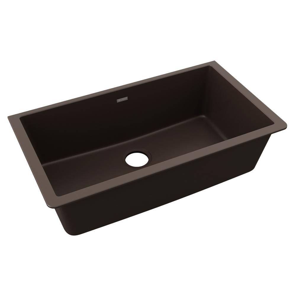 Elkay Quartz Classic 33 x 18.4 x 9.4 Single Undermount Sink Mocha