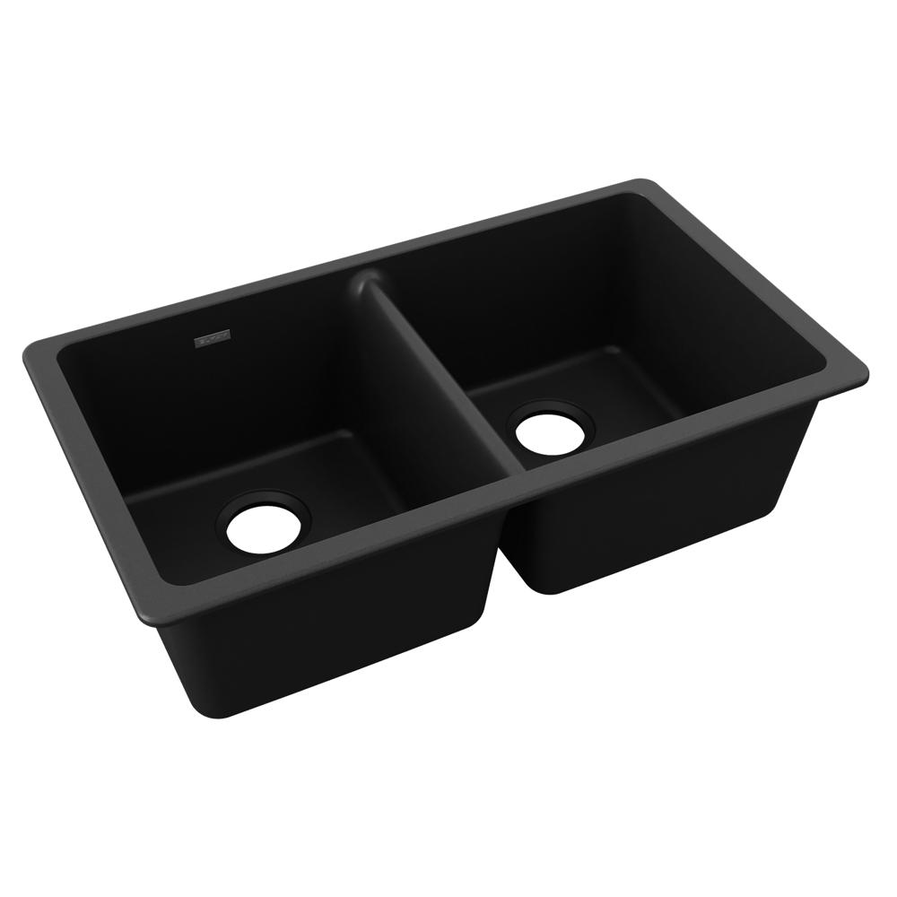 Elkay Quartz Classic 33 x 18.7 x 9.5 Equal Double Undermount Sink