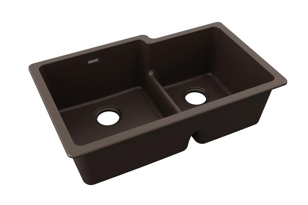 Elkay Quartz Classic 33 x 20.5 x 9.5 Offset 60/40 Dbl Under MT
