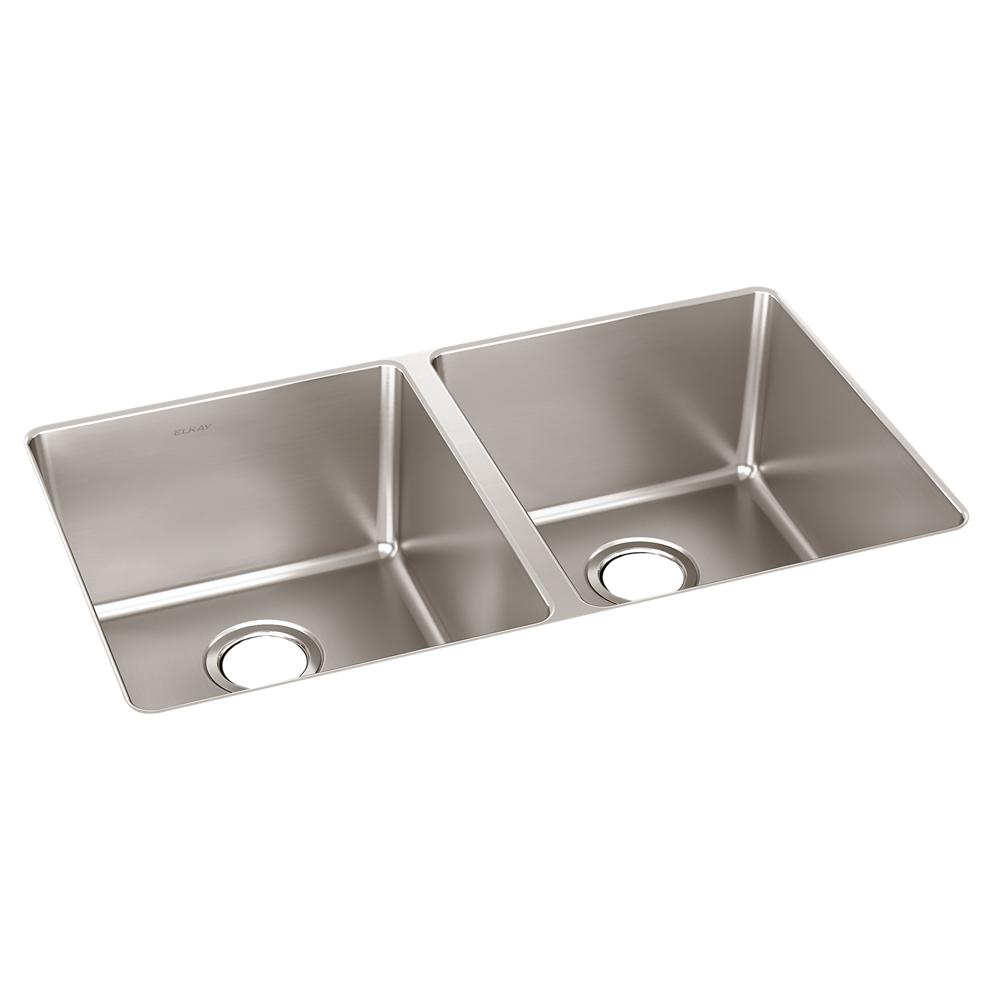 Elkay Lustertone Iconix 18Ga SS 32.8x19.5x9 Double UnderMT Sink
