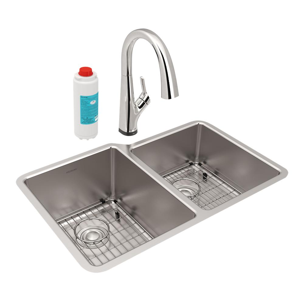 Elkay Lustertone Iconix 18Ga SS 31.3x20.5x9 Double UnderMT Sink