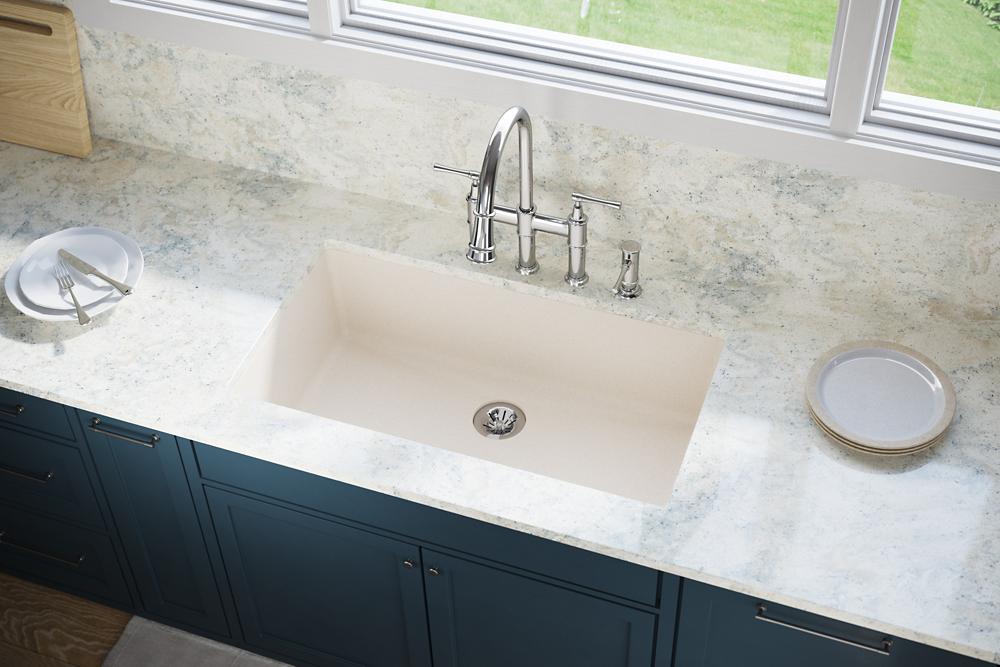 Elkay Quartz Luxe 36 x 20 x 9 Single Under MT Sink w Perfect Drain