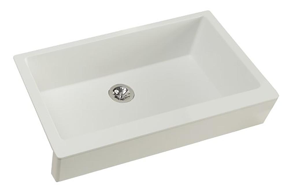 Elkay Quartz Luxe 36 x 21 x 9 Single Bwl Apron Sink w PD Ricotta