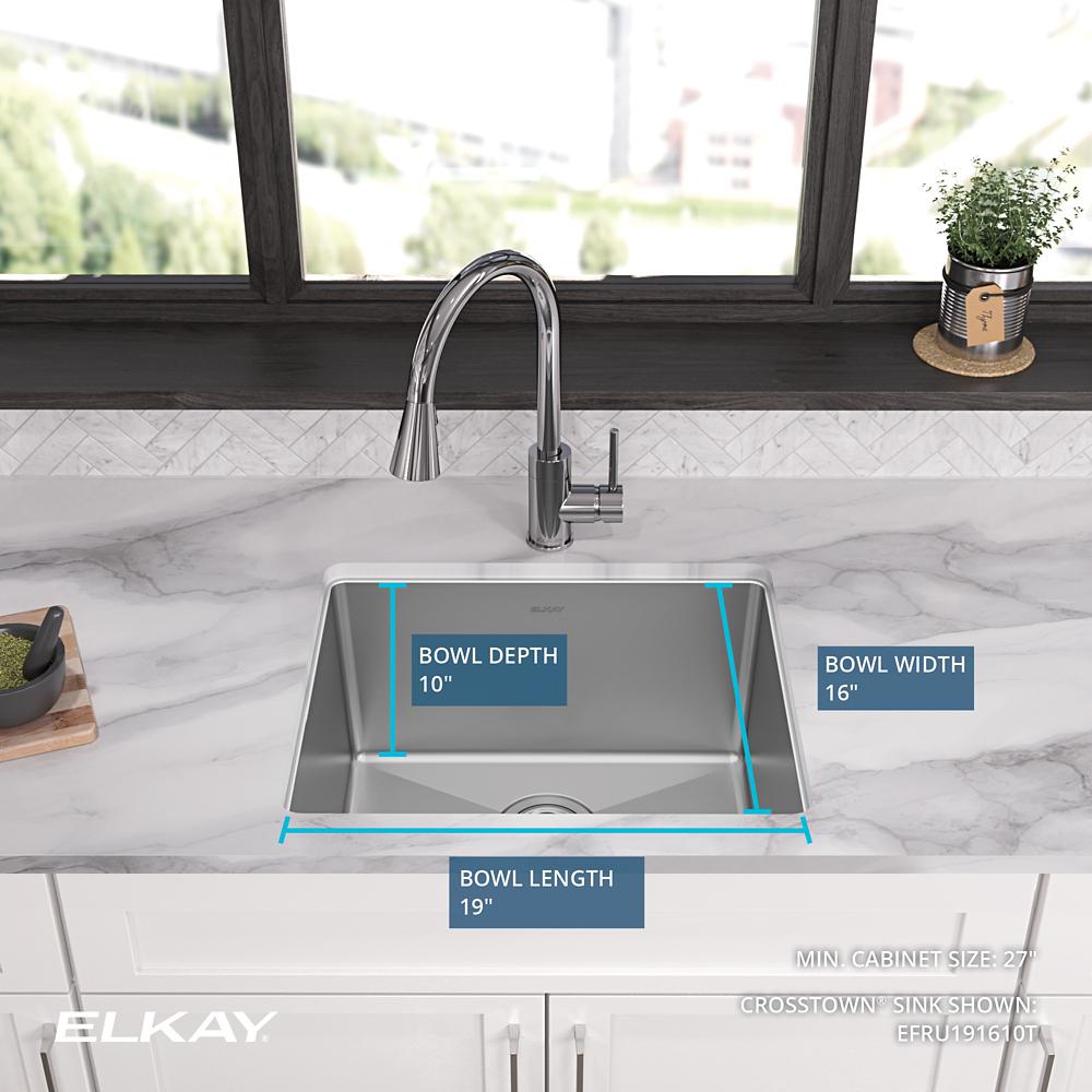 Elkay SS 21.5 x 18.5 x 10 Single Undermount Sink | Elkay