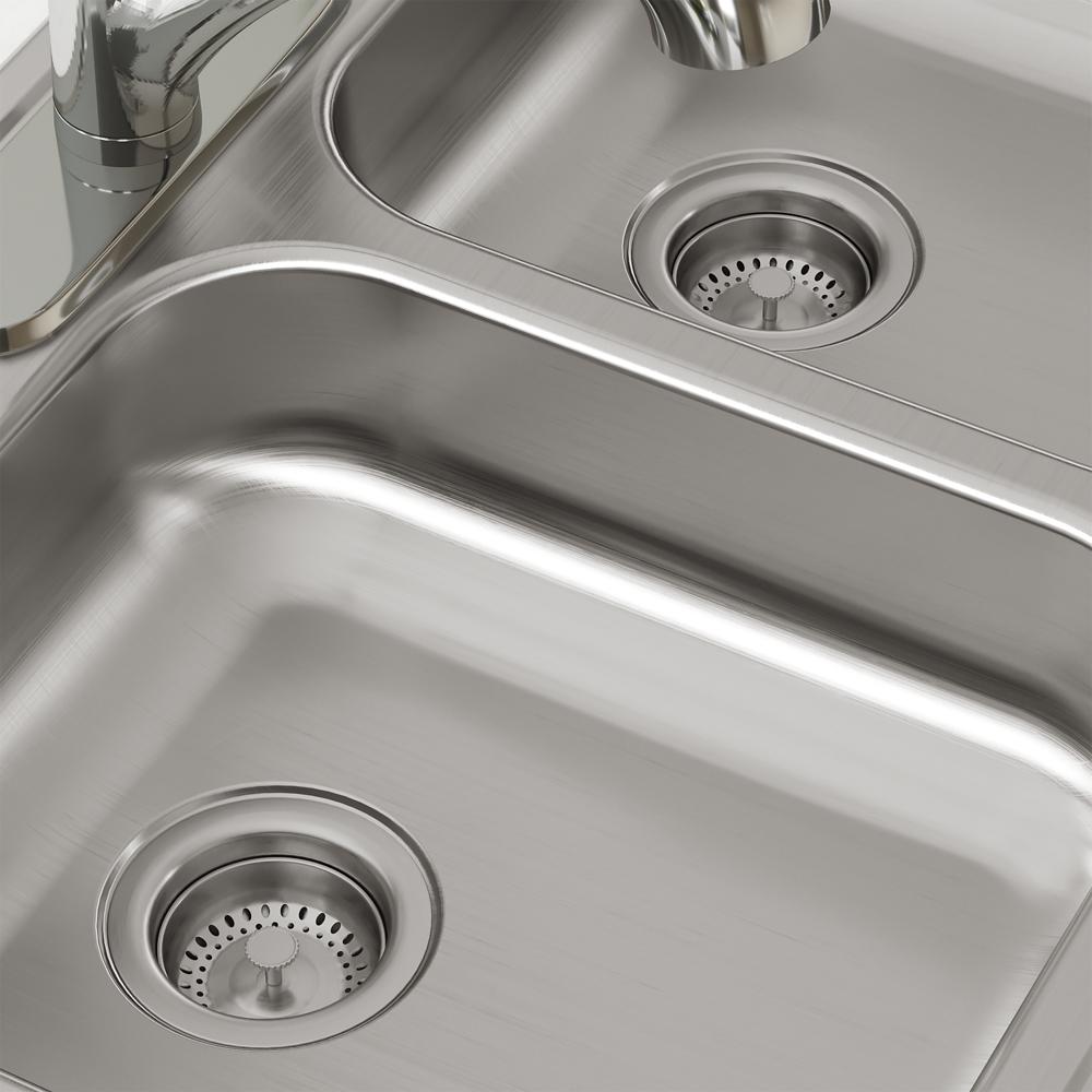 Dayton Stainless Steel 33 x 22 x 5.3 Equal Double Bowl Drop-in