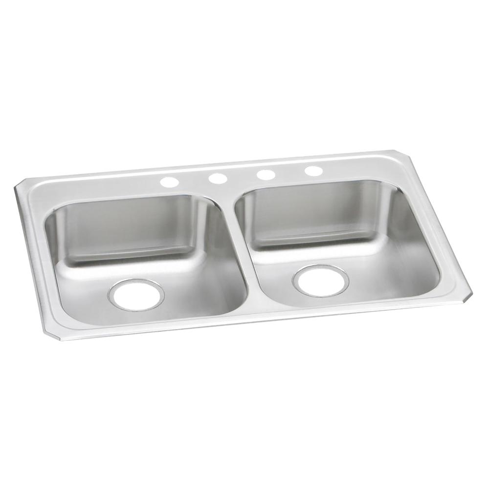 Elkay Celebrity SS 33 x 21.2 x 5.3 Equal Double Bowl Drop-in Sink