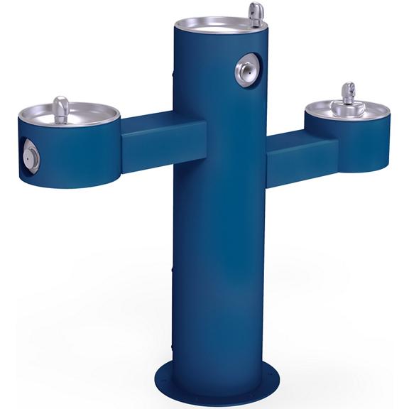 Outdoor Tri-Level Pedestal Fountain Non-Filtered Non-Refrigerated Blue