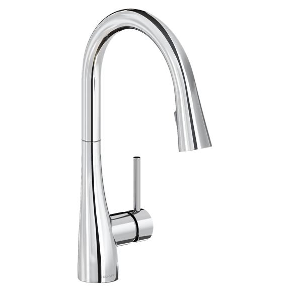 Gourmet Single Hole Kitchen Faucet with Pull-down Spray and Forward Only Lever Handle