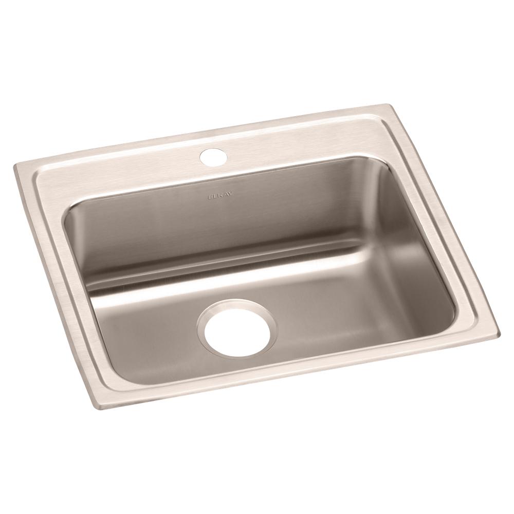 Elkay Lustertone SS 22 x 19.5 x 5.5 Single Bowl Drop-in ADA Sink