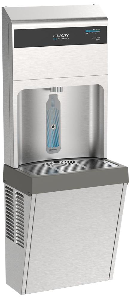 Elkay® Pro Filtration™ Single ADA Bottle Filler Only w/ Double Capacity Lead + Total PFAS Filters - SS