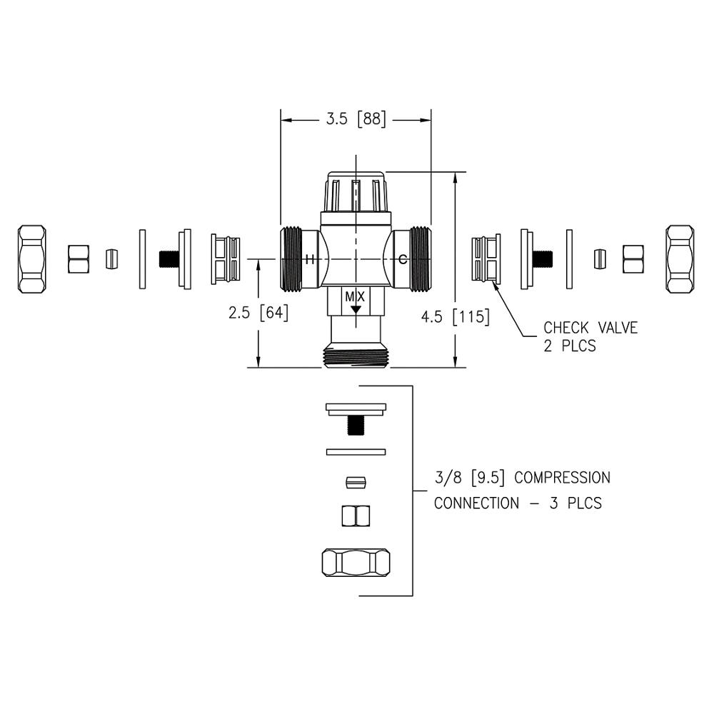 ハル① P6900-TMV-1 Sensor Faucet Mixing Valve | Zurn