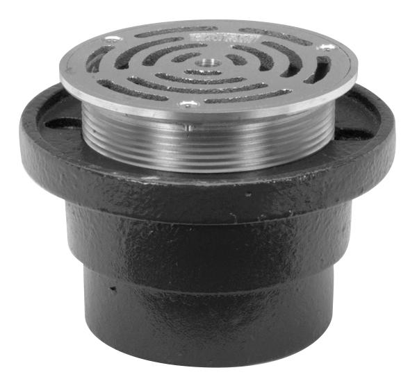 Floor Drain with Heavy-Duty, Nickel Bronze Round Strainer | Zurn