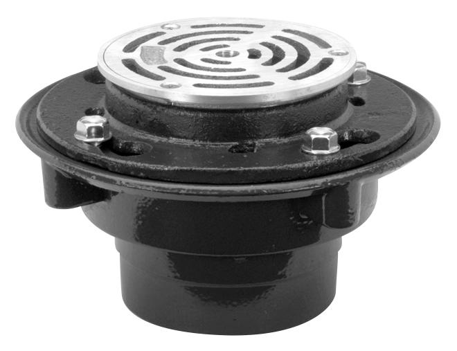 Floor Drain with Heavy-Duty Round Strainer and Clamping Collar | Zurn
