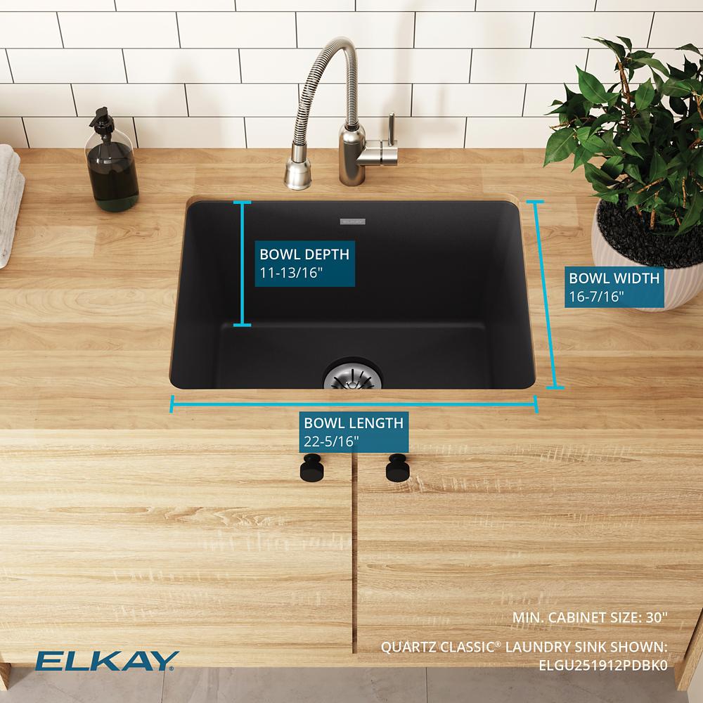 Elkay Quartz Classic 25 x 18.5 x 11.75 Single Undermount Sink | Elkay