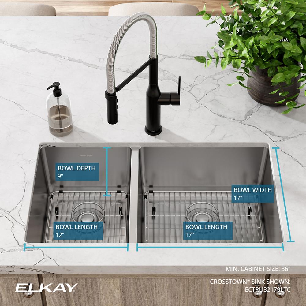 Elkay SS 31.5 x 18.5 x 9 40/60 Double Undermount Sink Kit | Elkay