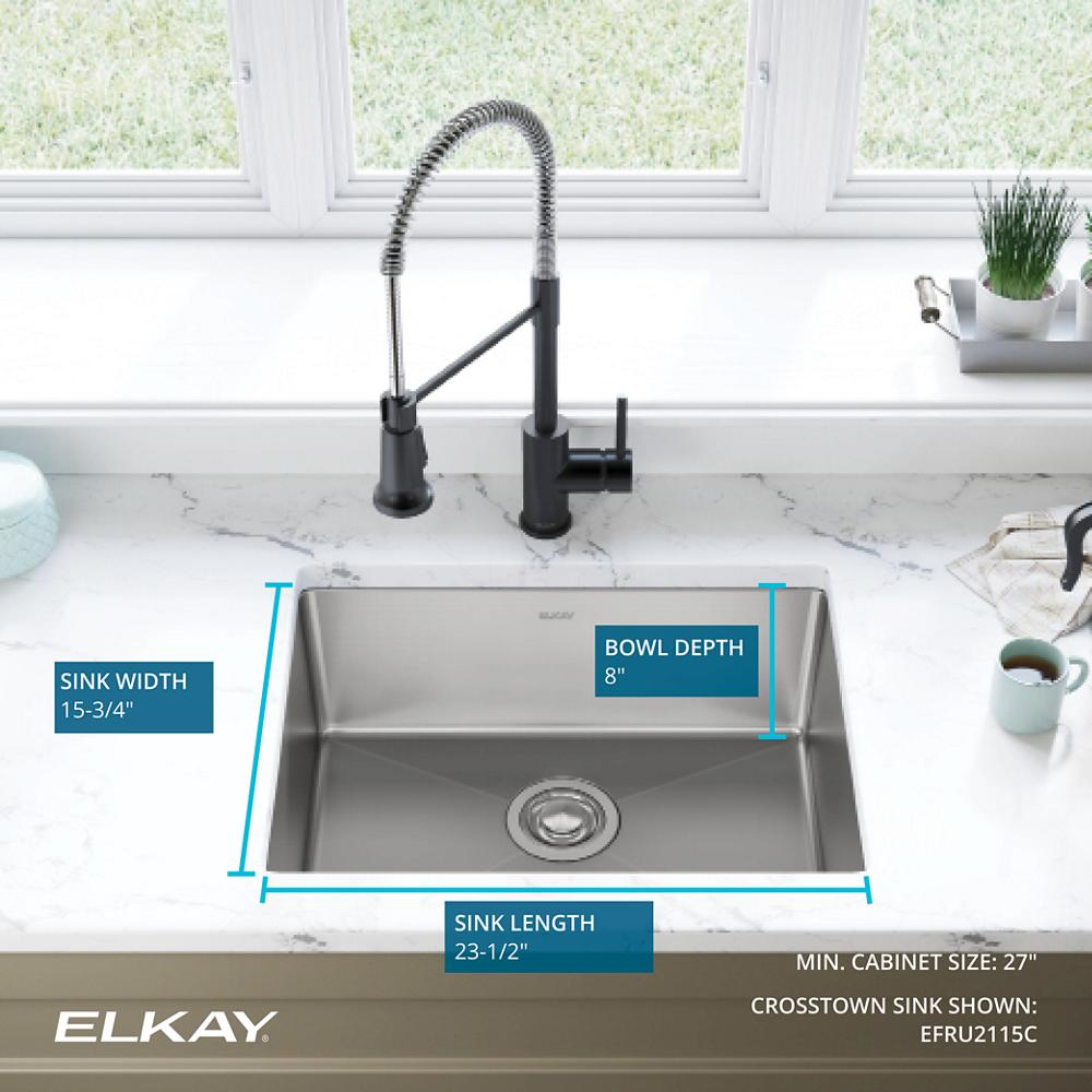 Elkay SS 23.5 x 18.2 x 8 Single Undermount Sink | Elkay
